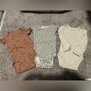 Kids One Pieces Set - Brown, Black, and Cream- newborn
